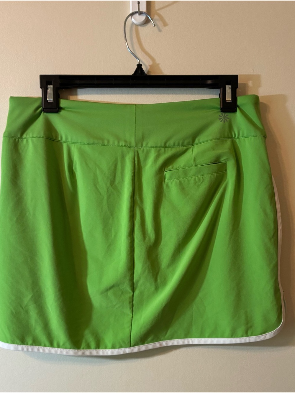 Vintage Athleta Swift Zip Skort Lime Green Floral Athletic Tennis Golf Skirt 8 - Picture 7 of 11